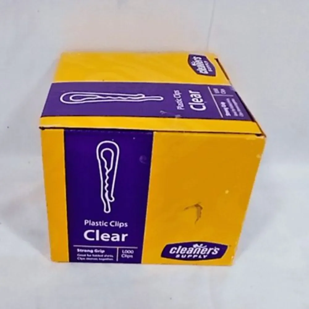 Plastic Clips – 1,000/Box Clear, Folded Shirts, Collars, & Sleeve Holders, NIB
